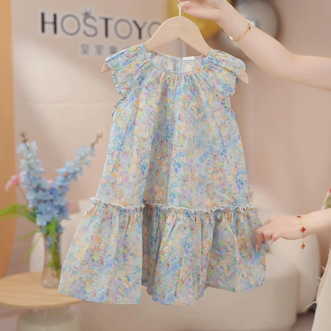 皇室童缘女童2025夏款碎花连衣裙洋气时髦甜美裙子17680476005