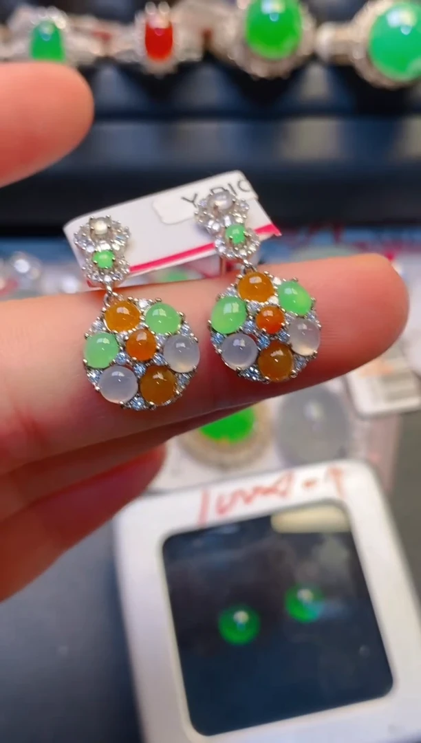 银S925镶嵌戒指翡翠天然