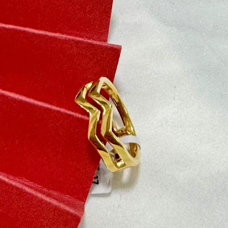 【小鹏黄金】足金999双V5D工艺戒指