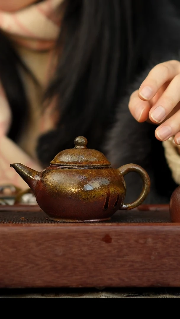 茶壶紫砂柴烧紫砂天青水平150cc