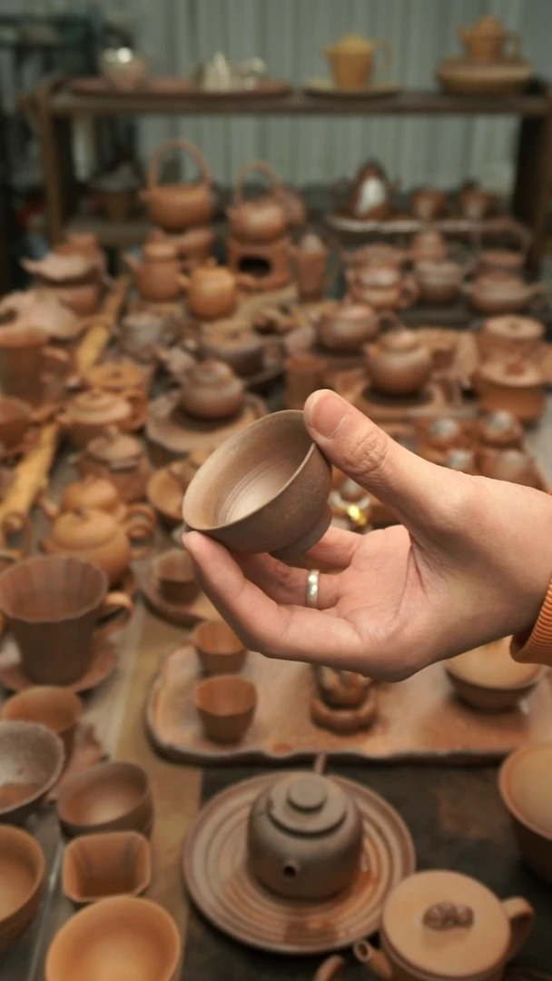 原矿老岩泥精工  高足杯