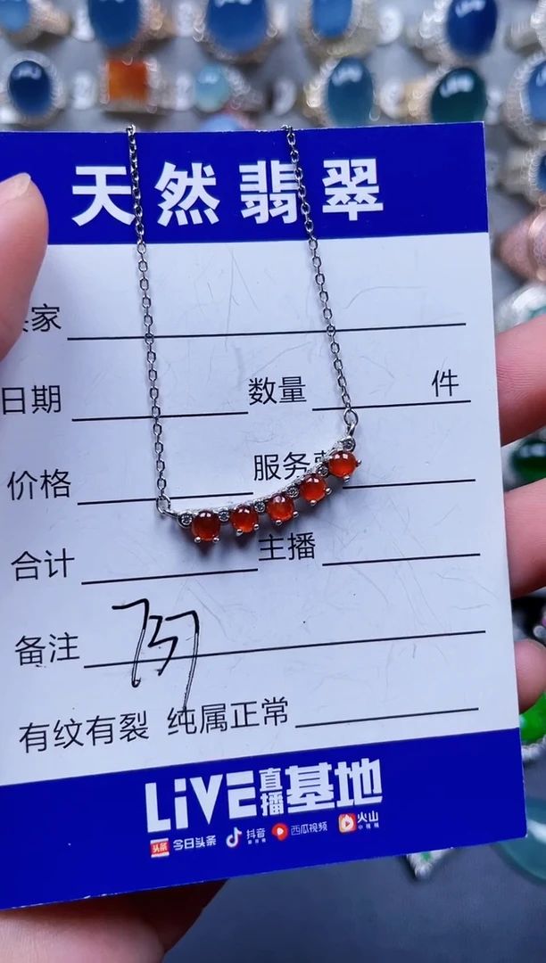 颈饰银S925镶嵌翡翠737