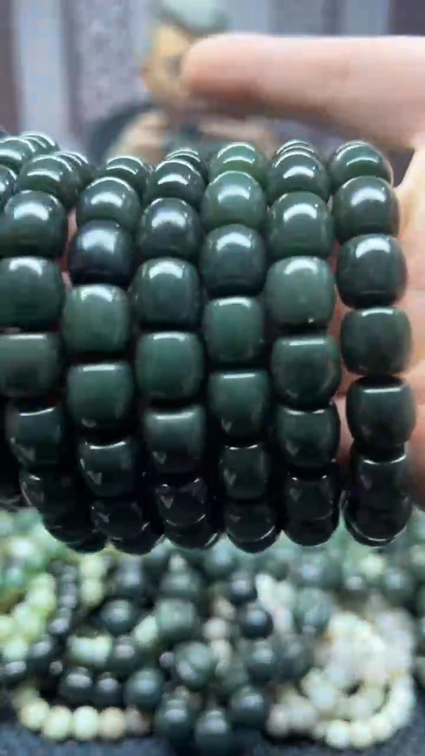 【闪购商品】和田玉手串未镶嵌沙枣清直切卡12多样性拍一发一