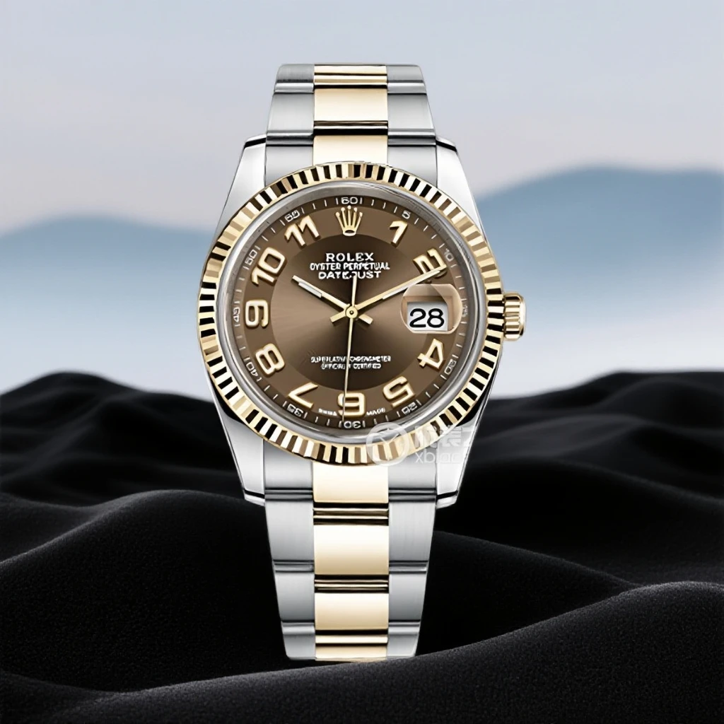 99新 Rolex/劳力士 日志型男士/原始成色全套/金棕唱片盘/稀有款