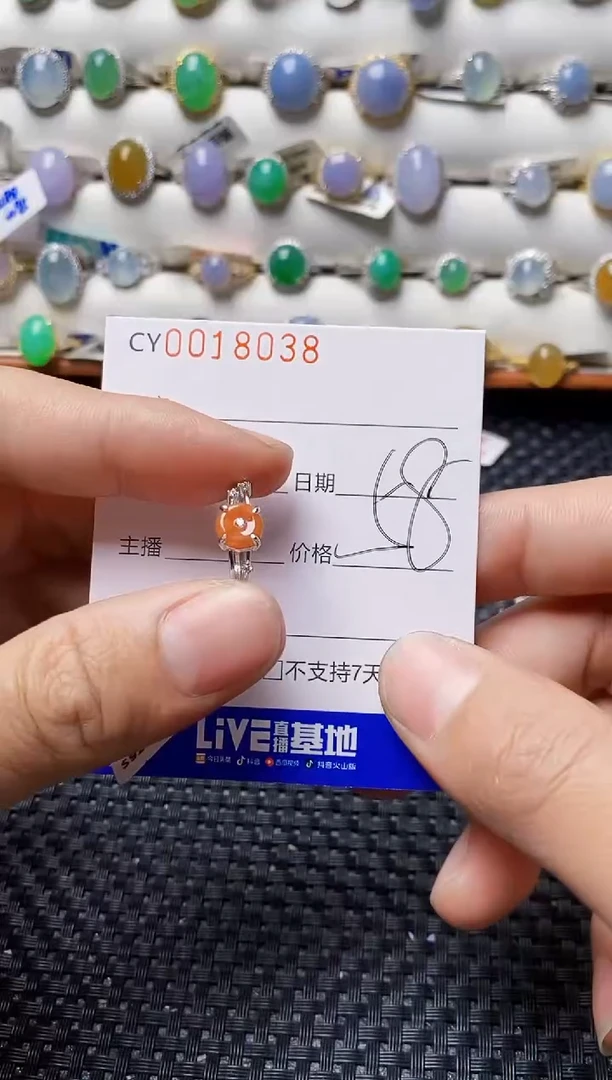 颈饰银S925镶嵌翡翠8038