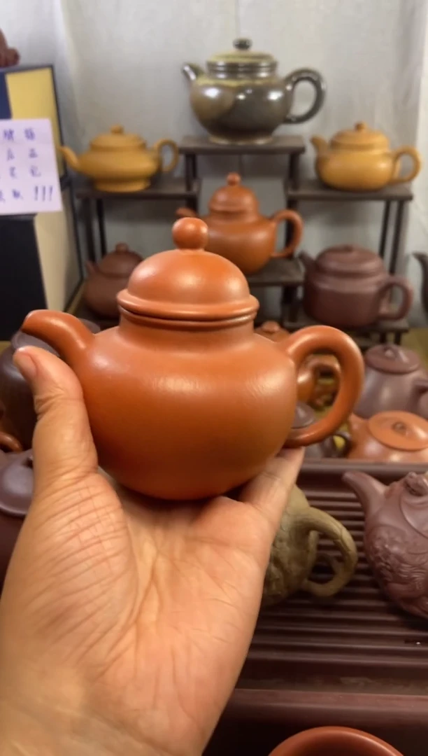 茶壶紫砂晨*掇球红黄泥