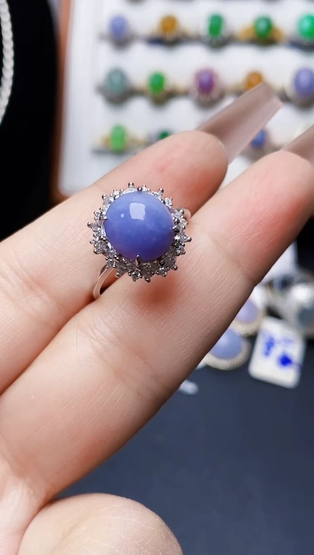 银S925镶嵌戒指翡翠0751