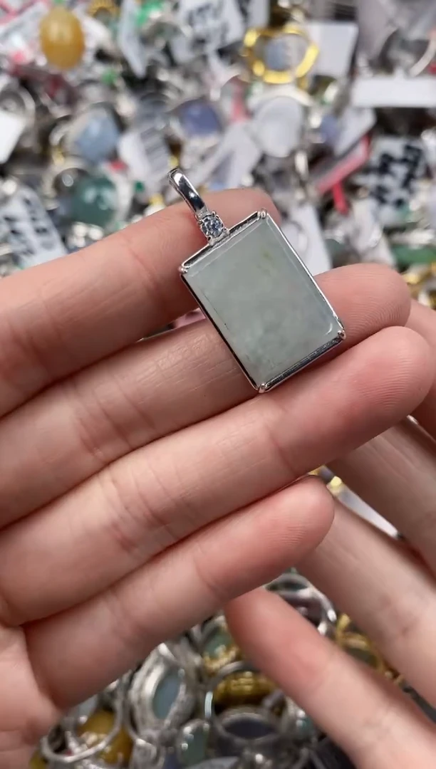 银S925镶嵌戒指翡翠888  9