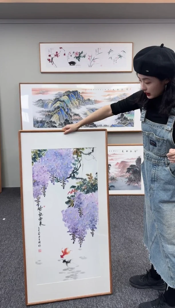 国画紫气东来120*60