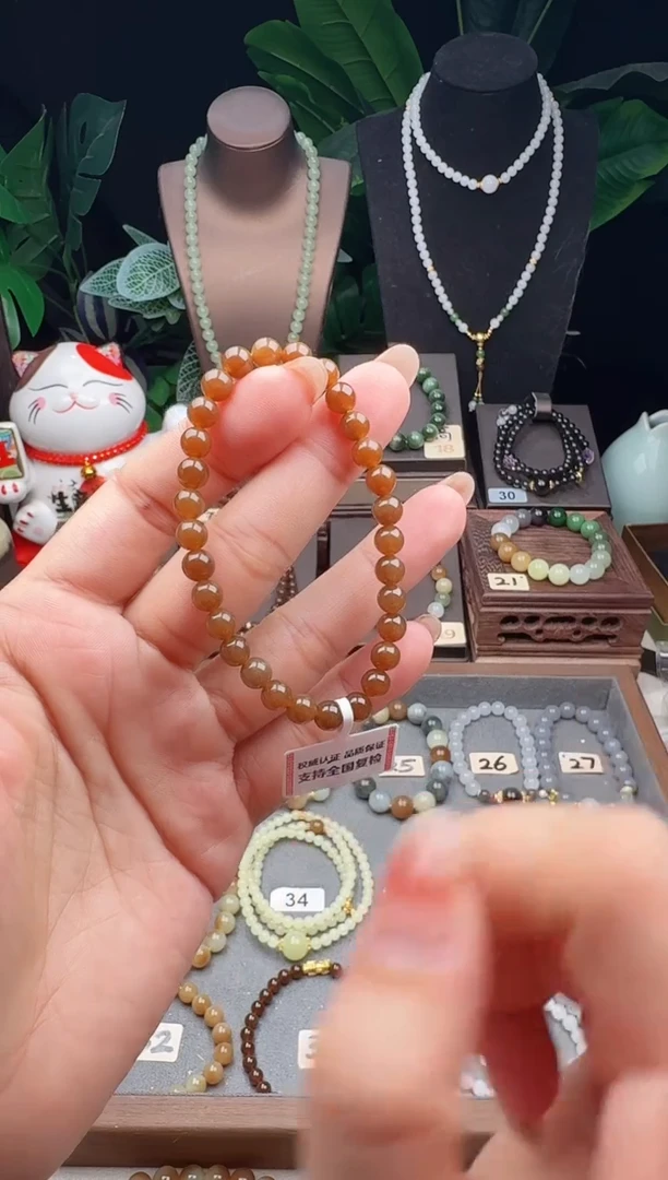 未镶嵌手串和田玉6m糖玉手串素圈