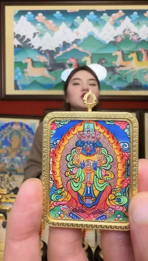 吊坠扎老师-热贡纯手绘周毛