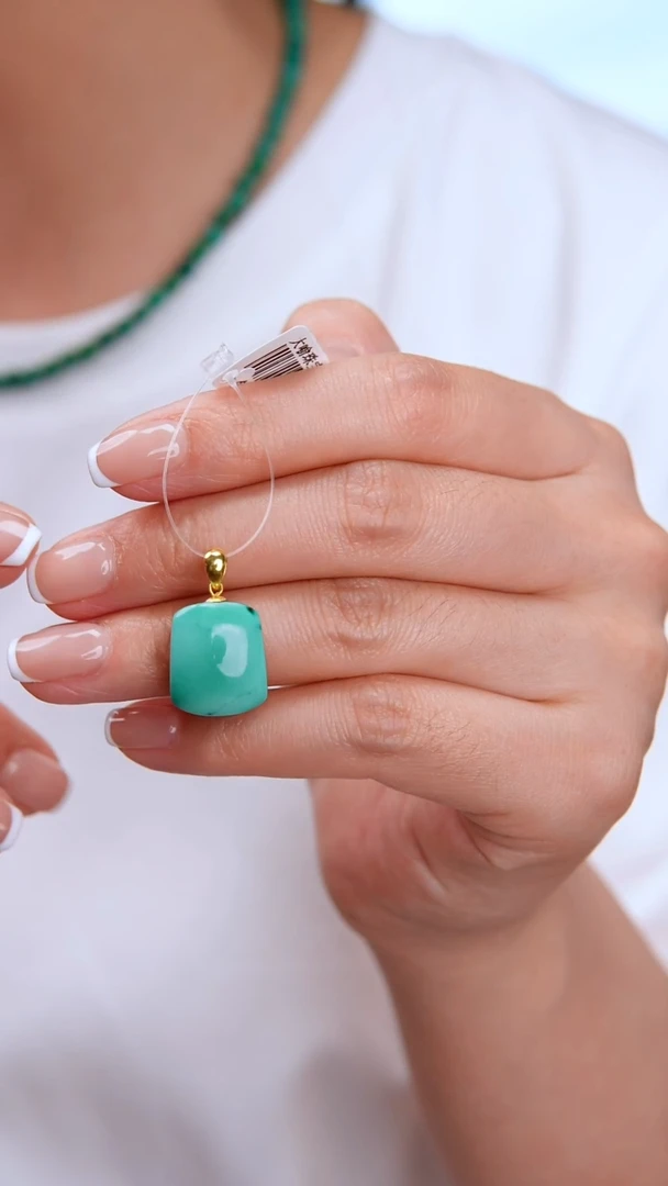 绿松石18K金镶嵌吊坠(赠链)1