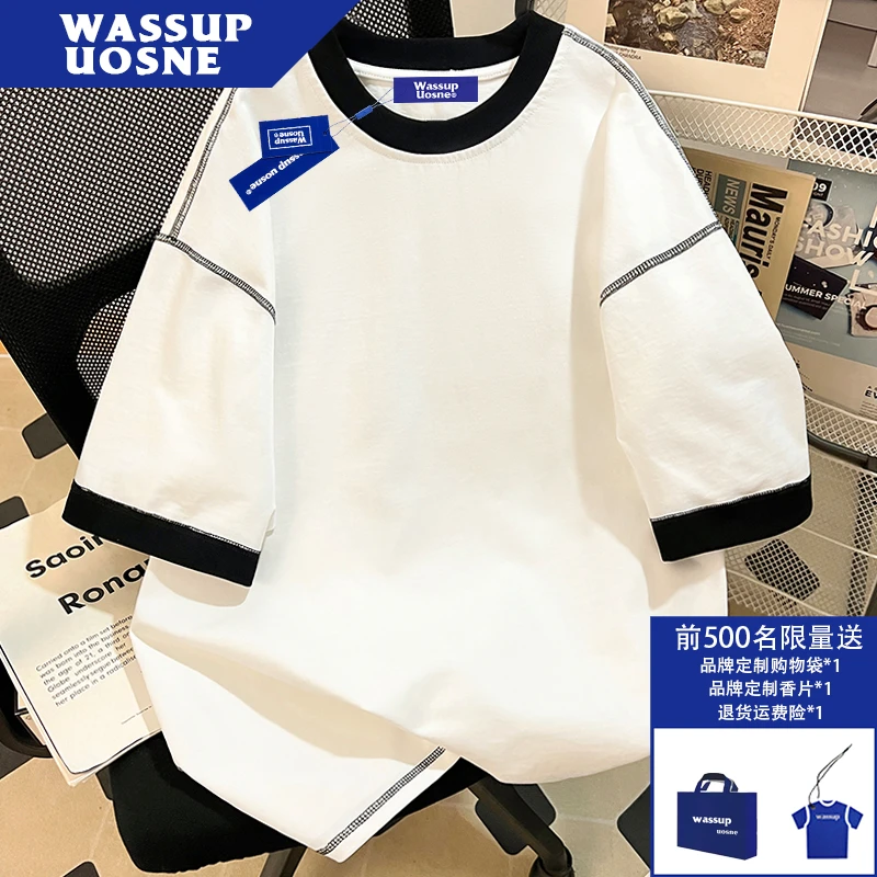 重磅纯棉短袖T恤男夏季小众潮牌高级感休闲半袖上衣爆款2025新款