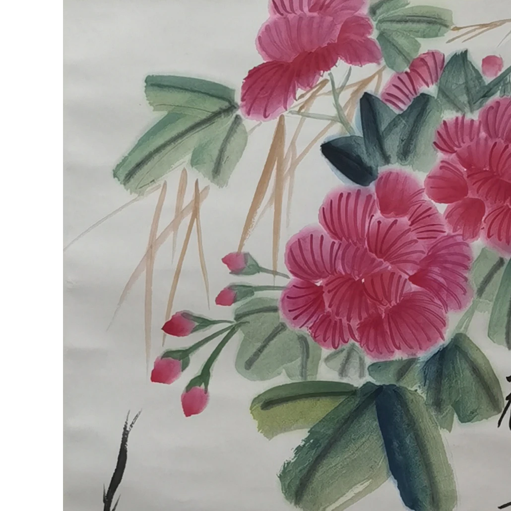 【辽拍】V250709-2-461《花卉》（2.9平尺) 纸本镜片   yy11