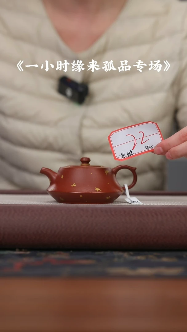 【闪购商品】紫砂茶壶朱泥洒金婉月{22}