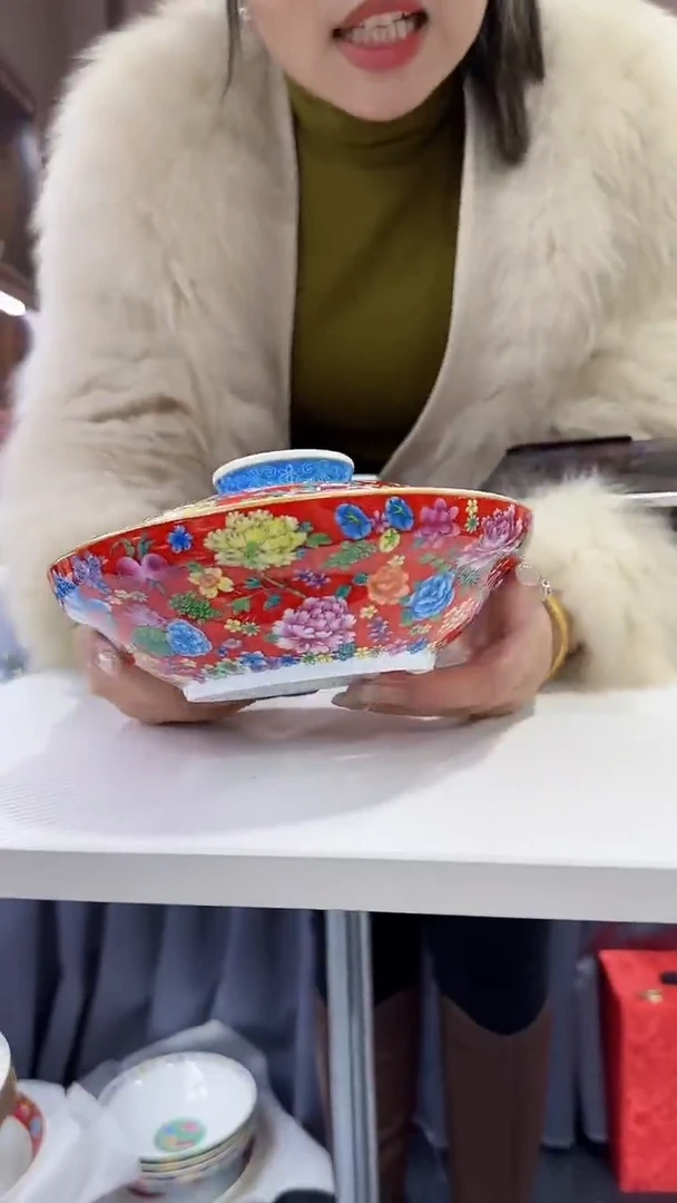 【闪购商品】瓷片7英寸【盖盆】1个景德镇陶瓷【秦坊】