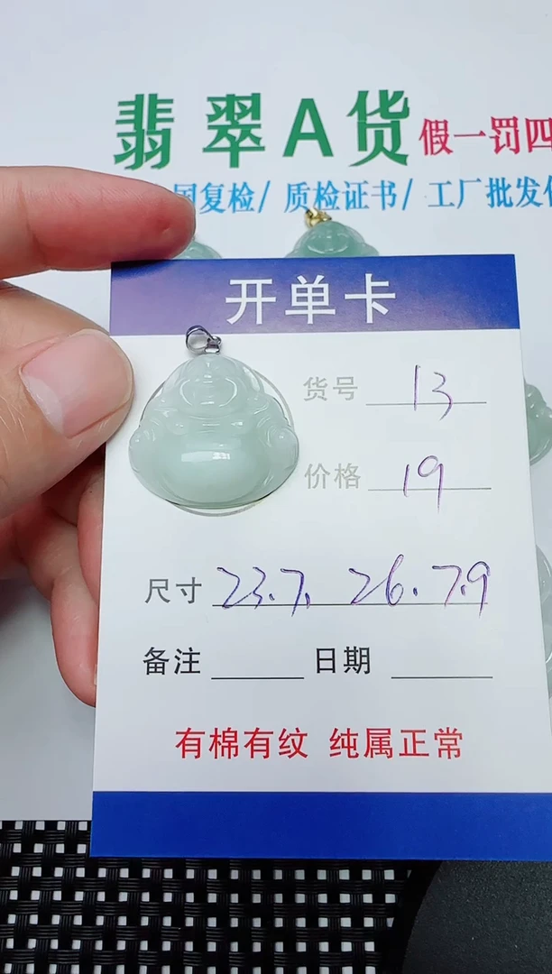 吊坠(赠链)银S925镶嵌翡翠13