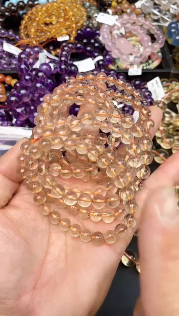 【闪购商品】水晶手串未镶嵌6a金发8mm