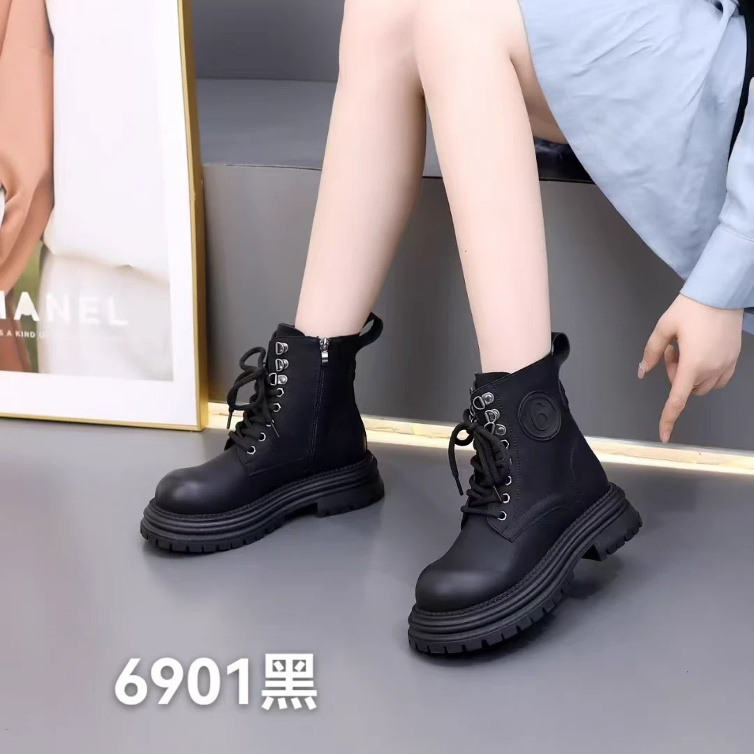 6901女士冬款加绒马丁靴