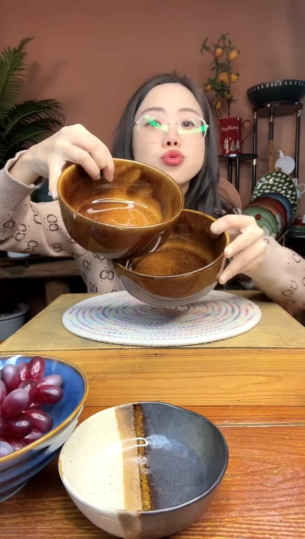 陶瓷6英寸焦糖色面碗  2件 微瑕疵