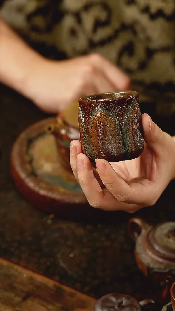 茶杯紫砂爱**格76号 瑕疵 紫砂柴烧
