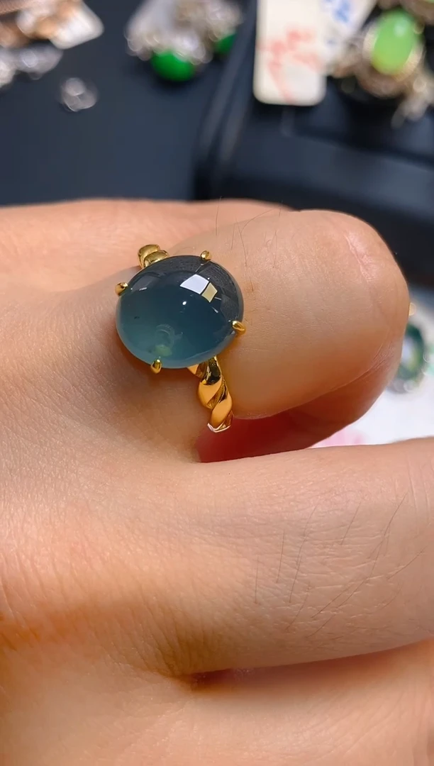 【闪购商品】翡翠耳饰银S925镶嵌天然A货翡翠1