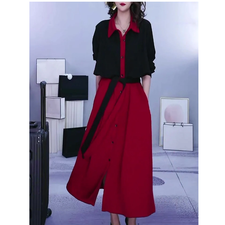 高级感时尚韩版连衣裙女款爆款2025新款法式洋气宽松显瘦气质长裙