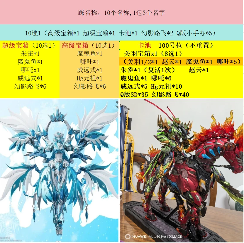 勿拍，奖池展示  全热门手办