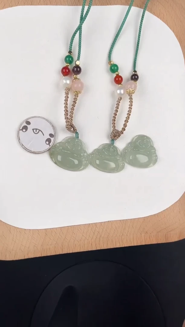 颈饰未镶嵌翡翠LA070翡翠冰绿迷你小佛+送同款绳子多样性发其一