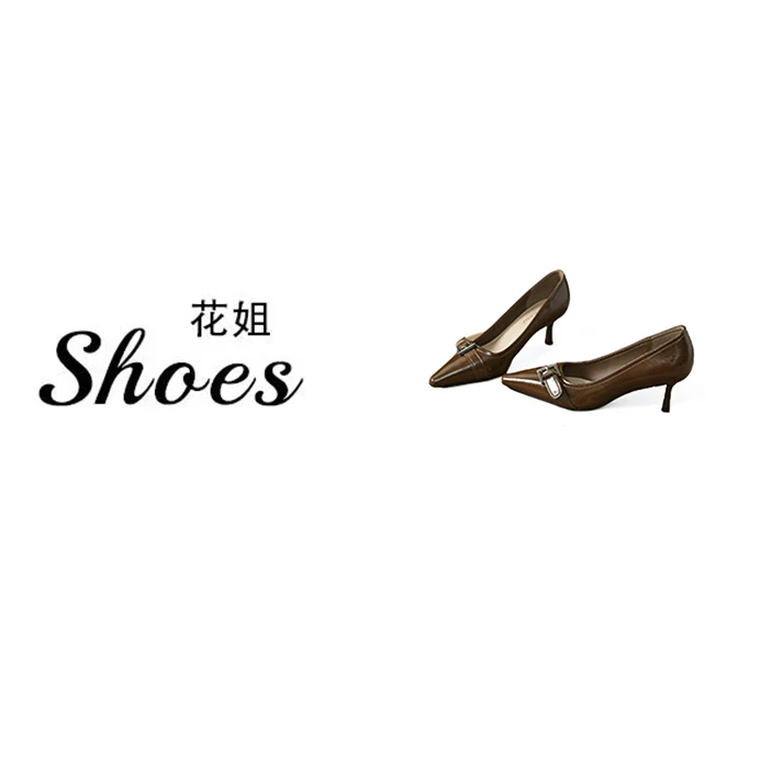 XJH  919-1 百搭设计师法式复古气质皮带扣高跟鞋女尖头细跟单鞋