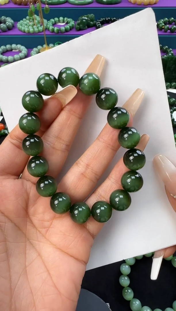 未镶嵌手串和田玉卡12单圈手串