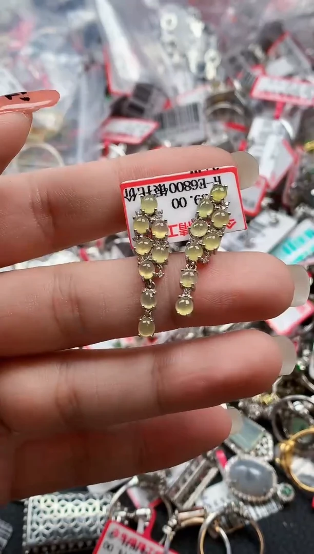 银S925镶嵌戒指翡翠天然A货缅甸翡翠