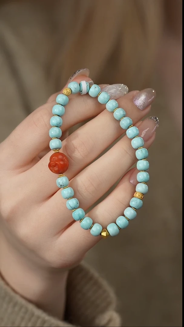 【闪购商品】绿松石单圈18K金镶嵌E15（多样性发一件）