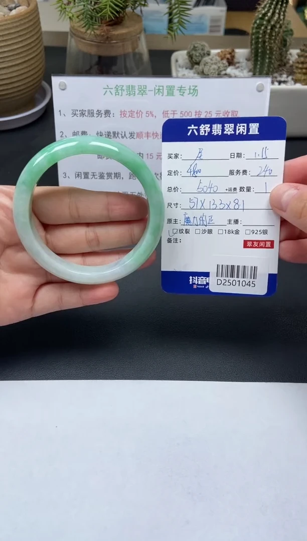 【闪购商品】翡翠手镯未镶嵌D2501045