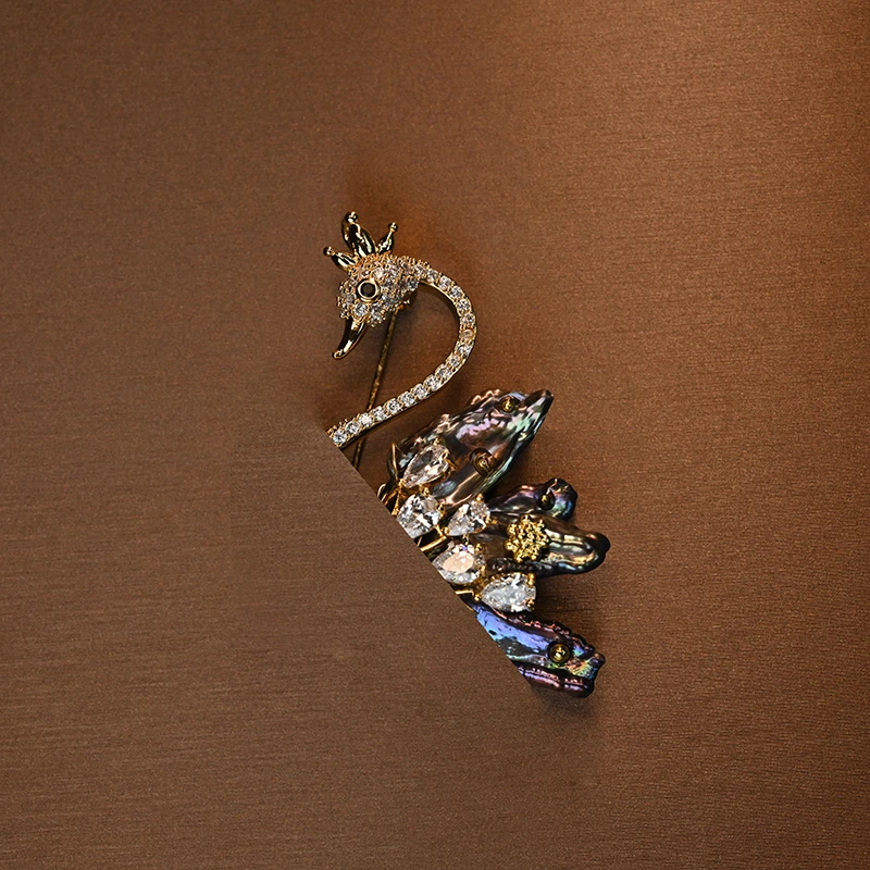 铜合金树脂胸针 【莫妮卡卡】时尚天鹅胸针XZ62435