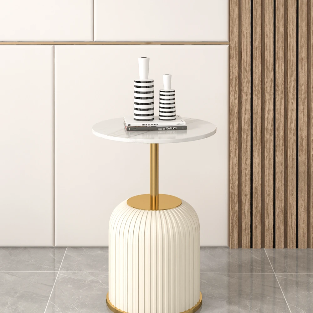 奶油风碳素钢床边茶几沙发边几床头置物装饰卧室家用茶几客厅家用