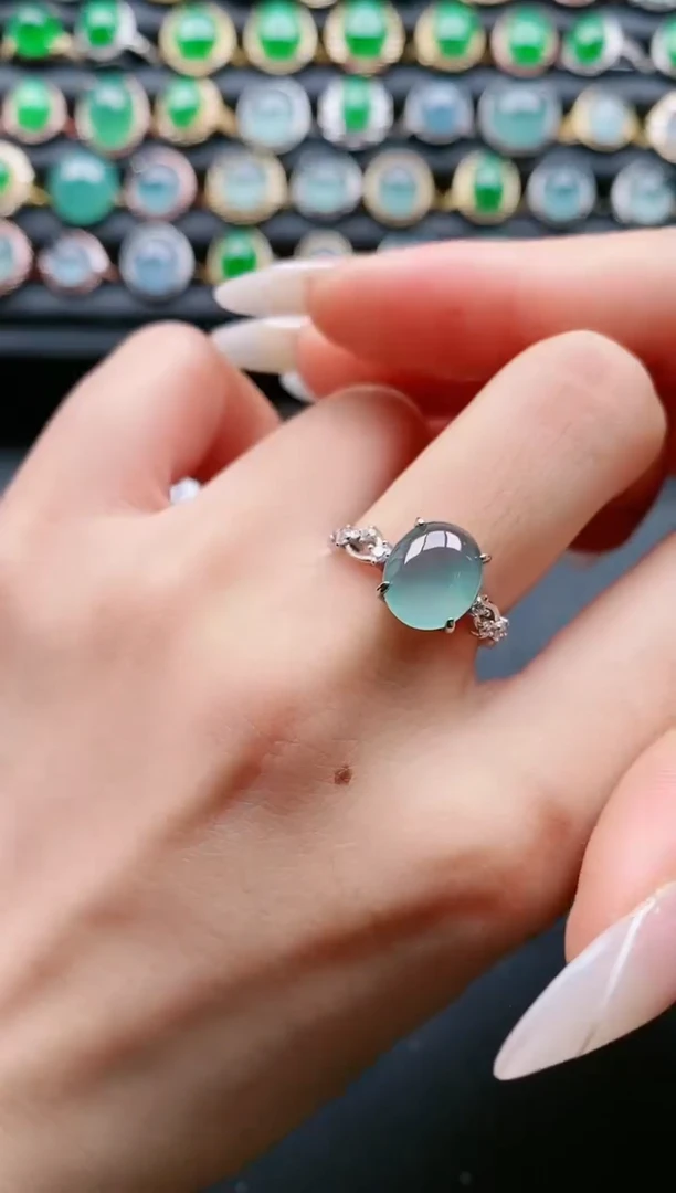 【闪购商品】翡翠戒指银S925镶嵌11111