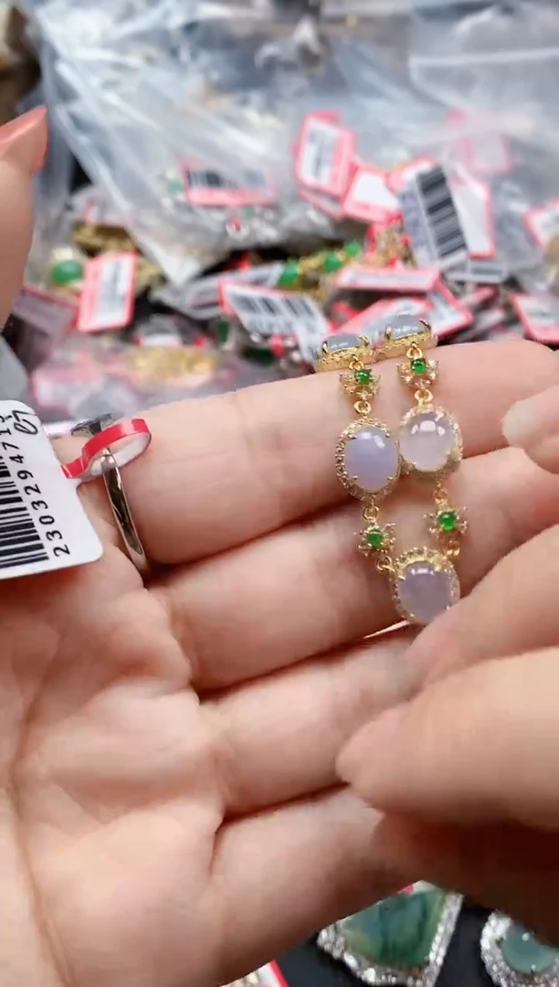 银S925镶嵌戒指翡翠天然A货缅甸翡翠