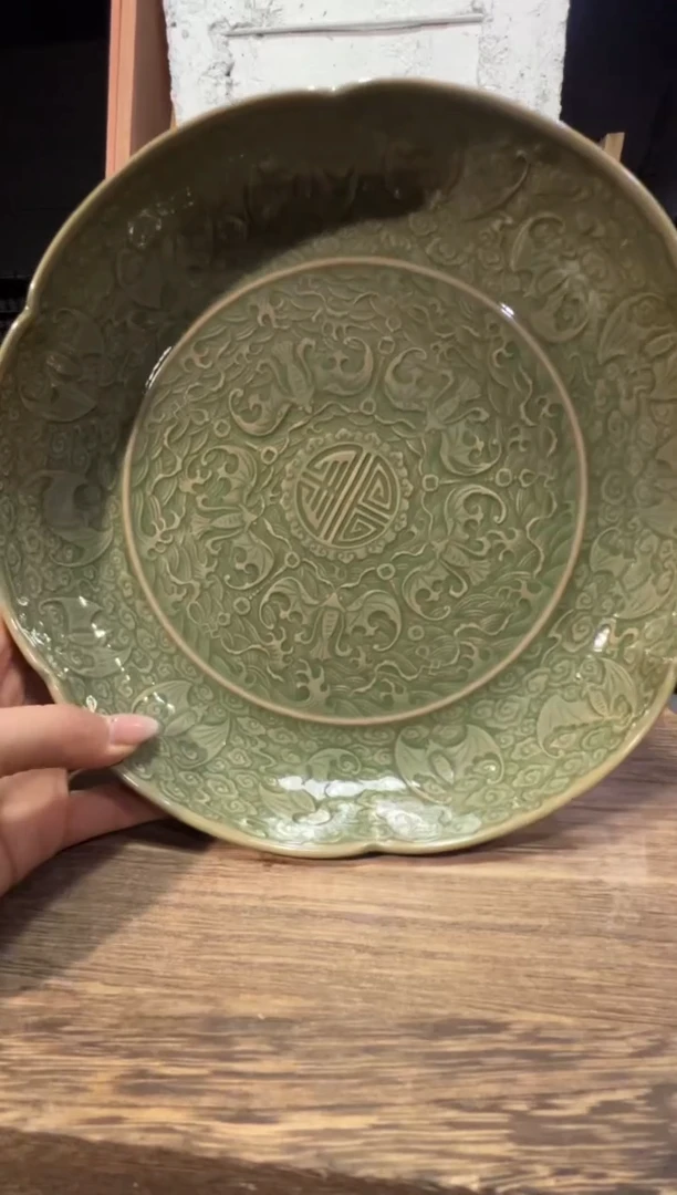 微瑕耀州窑百福盘
