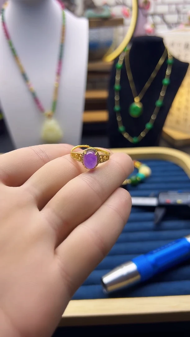 【闪购商品】翡翠戒指14K金镶嵌J02