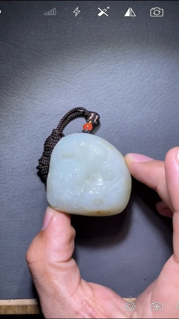 未镶嵌和田玉挂件市***生XT  龙凤呈祥佩