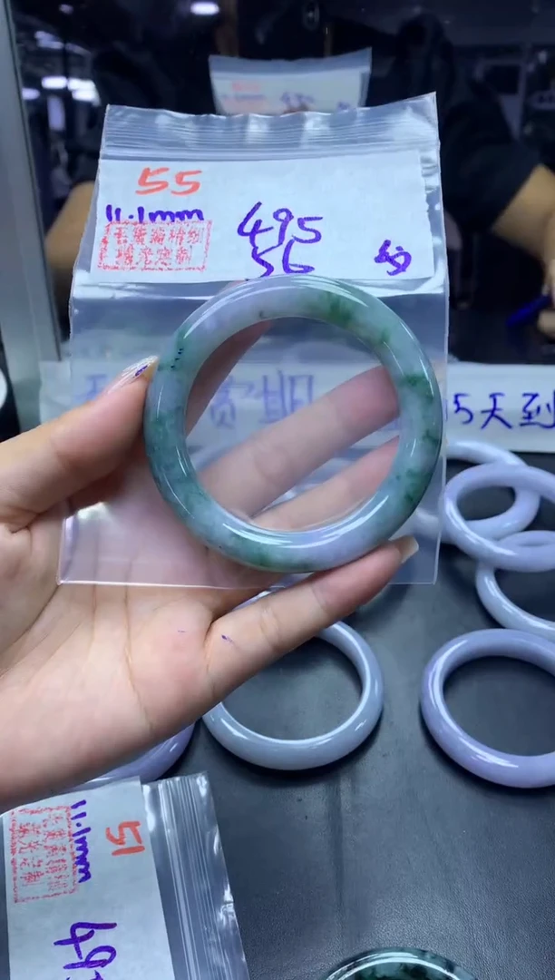未镶嵌定制翡翠55手镯56纹+495元+拍一发一