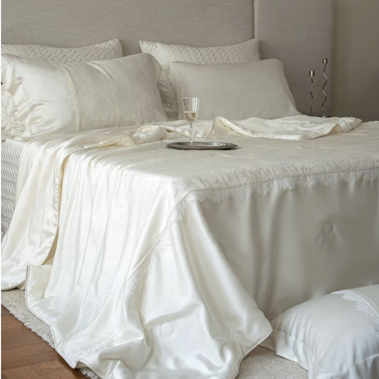 设计师品牌Lightwang 进口兰精天丝提花 夏被床盖四件套