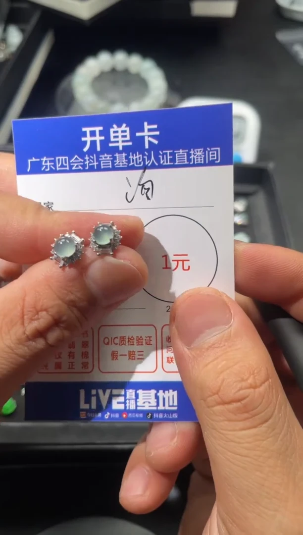翡翠未镶嵌颈饰耳钉
