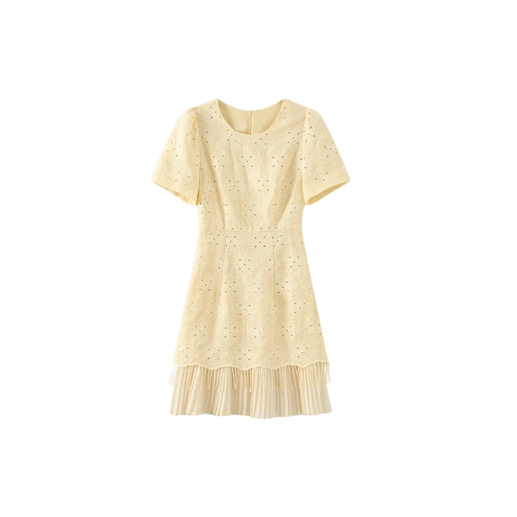 【封后轻奢设计】【浮世绘】法式镂空刺绣气质连衣裙6500