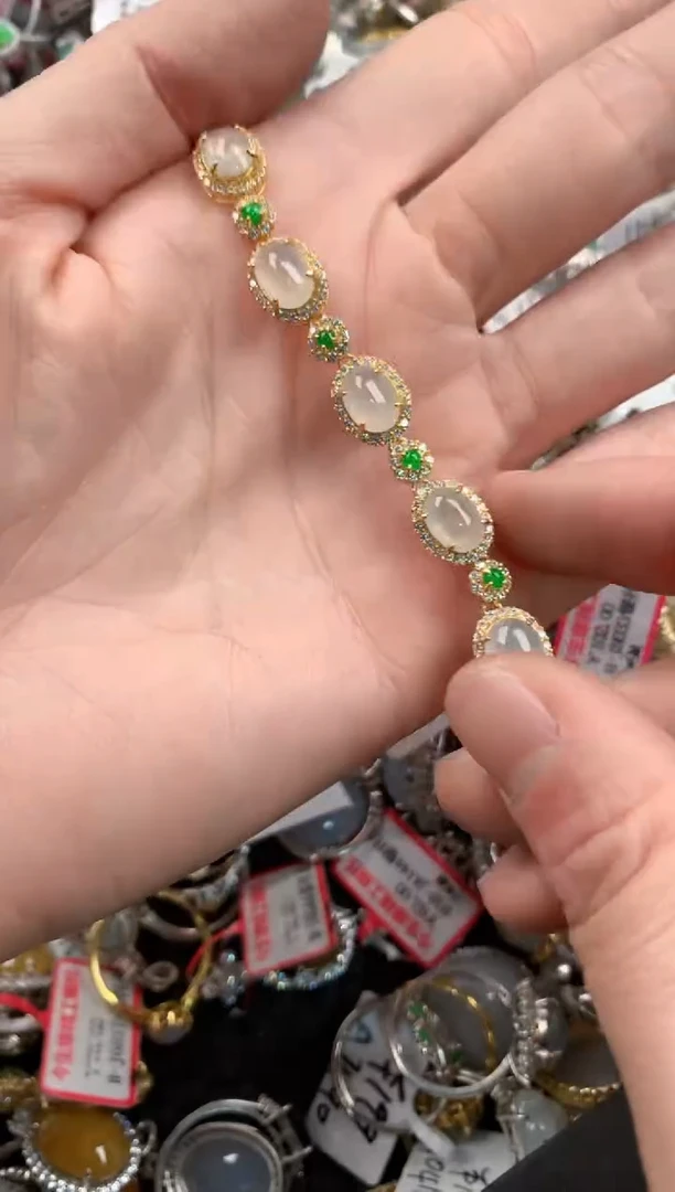 银S925镶嵌戒指翡翠555   1