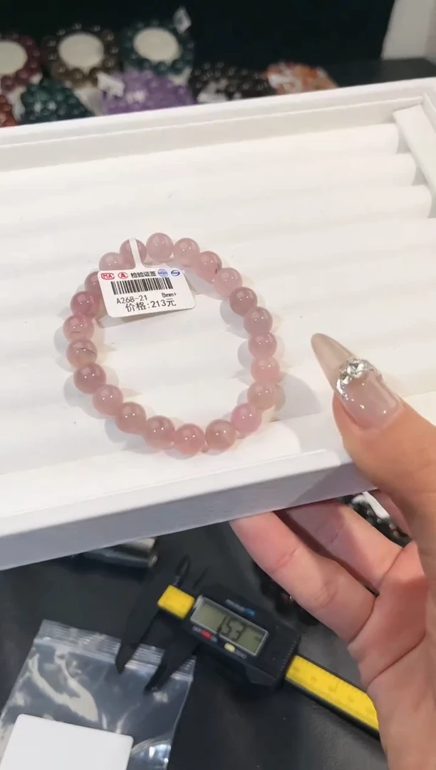 【闪购商品】水晶手链未镶嵌多样性发一紫马粉8mm