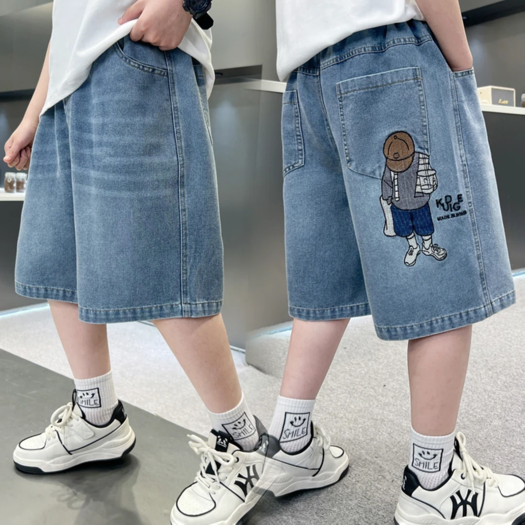 男童牛仔短裤2025夏季新款儿童中裤中童薄款七分裤牛仔裤男童短裤