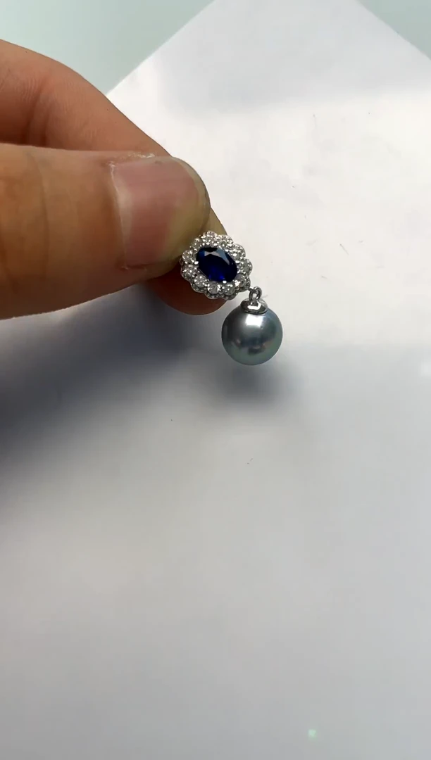 海水珍珠银S925镶嵌颈饰9-10