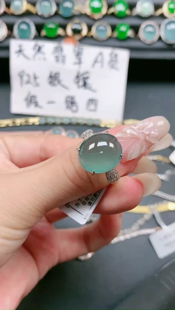 翡翠戒指银S925镶嵌11111